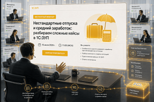 БЕСПЛАТНЫЙ ВЕБИНАР «Нестандартные отпуска и средний заработок: разбираем сложные кейсы в 1С:ЗУП» - 16 июля 2026 г.